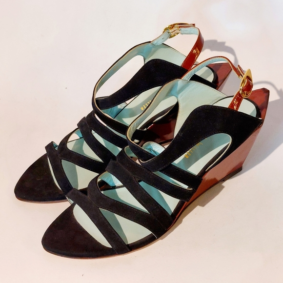 RARE Atalanta Weller red & black sculptural wedge sandal, EU40/US9.5 NWT - Picture 9 of 15